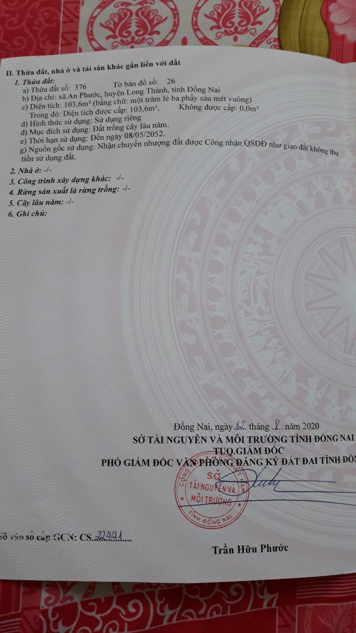 CHÍNH CHỦ CẦN BÁN NHÀ ĐẤT Ở AN PHƯỚC-LONG THÀNH-ĐỒNG NAI 11273397