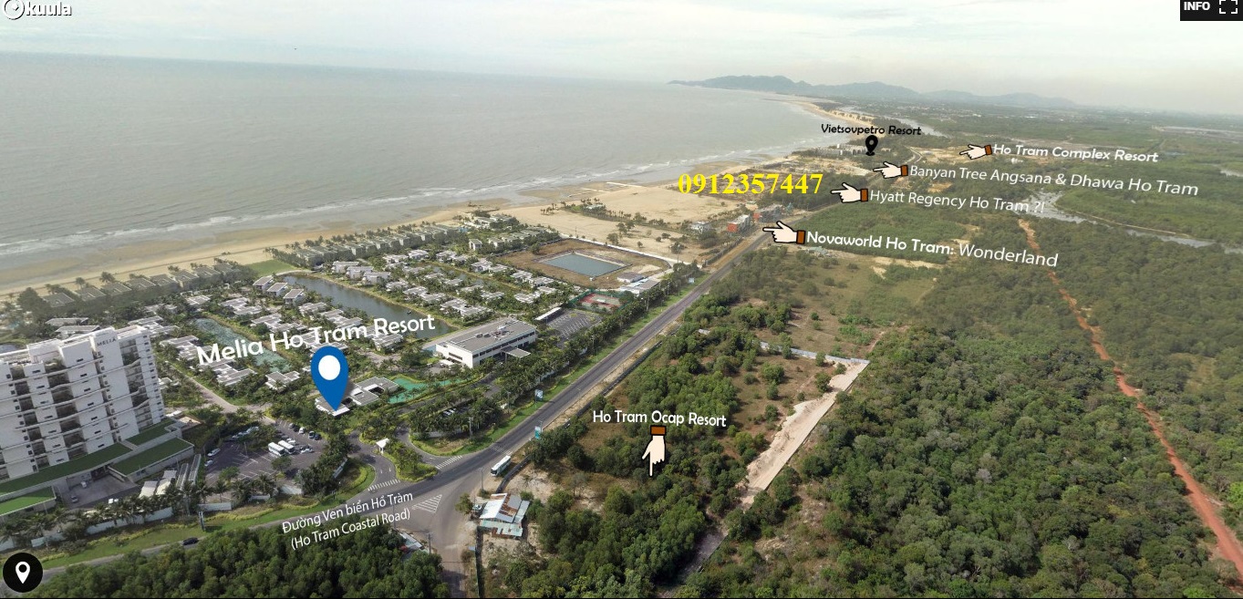 Bán biệt thự mặt biển Hyatt Regency Hồ Tràm suất ngoại giao CĐT, full nội thất . PKD 0912357447 11324601