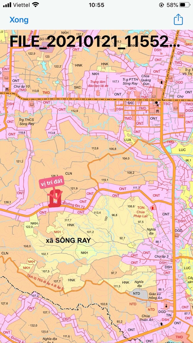 Cần bán 1 sào xã Sông Ray - Cẩm Mỹ - Đồng Nai mặt tiền đường 72 thông quy hoạch mở rộng điện ba pha 11345084