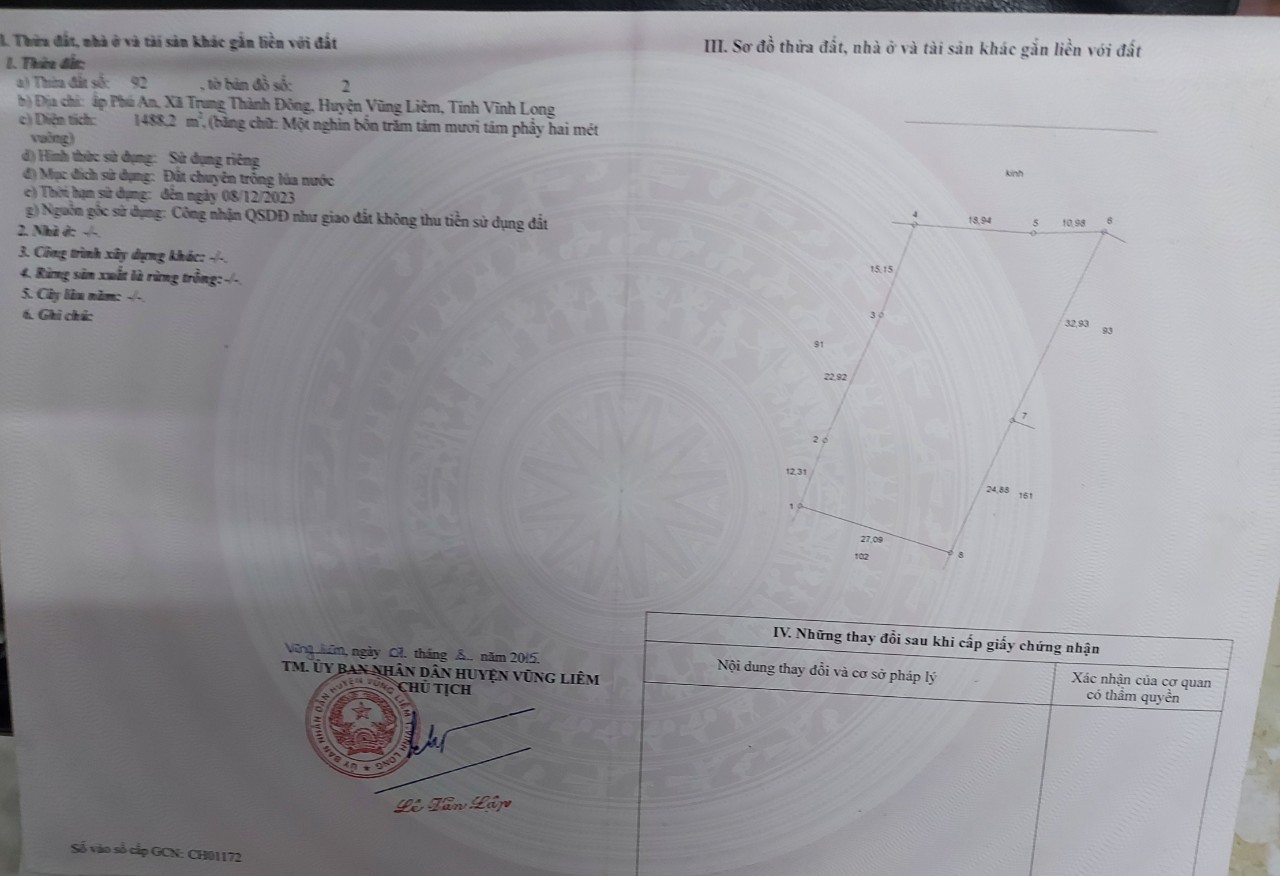 CHÍNH CHỦ BÁN NHANH LÔ ĐẤT VỊ TRÍ ĐẸP GIÁ ĐẦU TƯ TẠI TRUNG THÀNH ĐÔNG, HUYỆN VŨNG LIÊM, TỈNH VÍNH 11394820