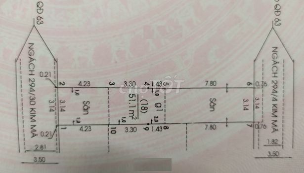 CẦN BÁN 51M2 ĐẤT NGÕ 294/30 KIM MÃ, BA ĐÌNH, HÀ NỘI 11400814