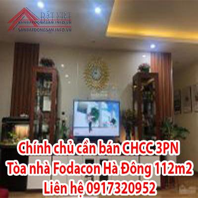 Chính chủ cần bán CHCC 3PN tòa nhà Fodacon, Hà Đông, 112m2, 11404793