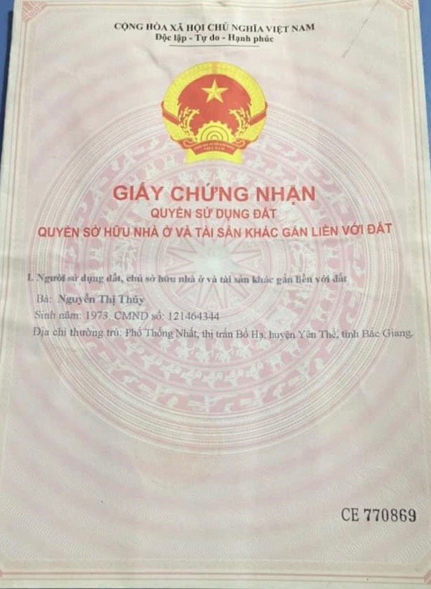 NHANH TAY SỞ HỮU LÔ ĐẤT KHU DÂN CƯ MỚI THỊ TRẤN BỐ HẠ, HUYỆN YÊN THẾ, TỈNH BẮC GIANG. 11409354