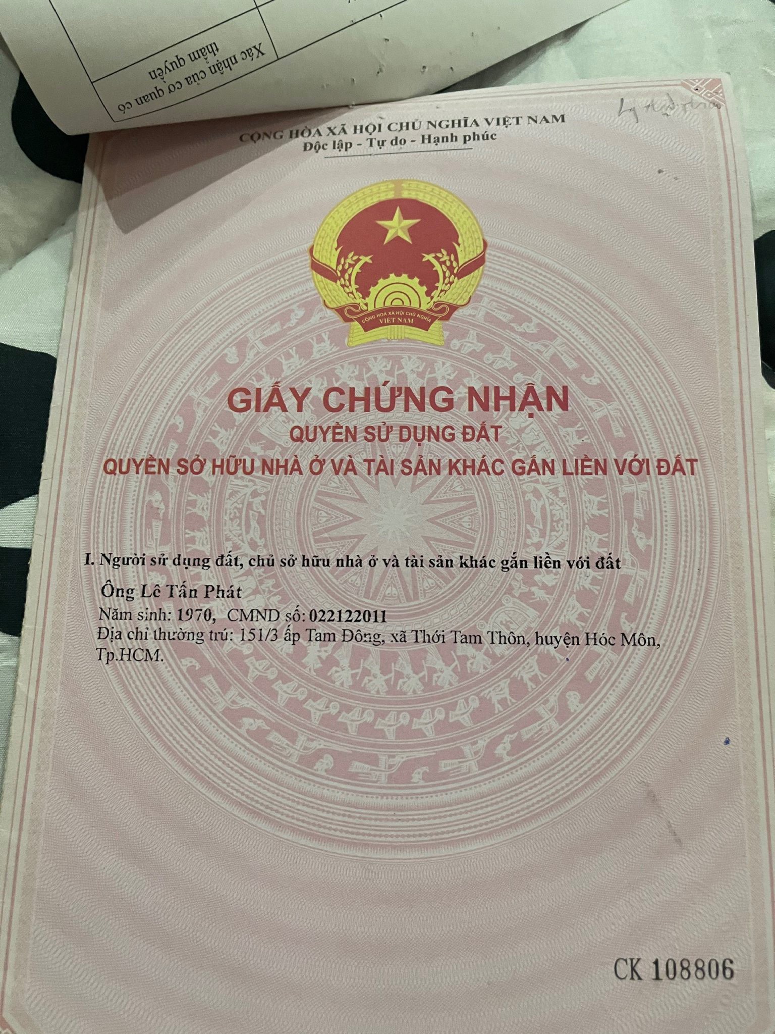 CẦN BÁN NHÀ 1/ NGAY ĐƯỜNG BÀ TRIỆU, TRUNG TÂM HÓC MÔN. LH: 0936090199 11427279
