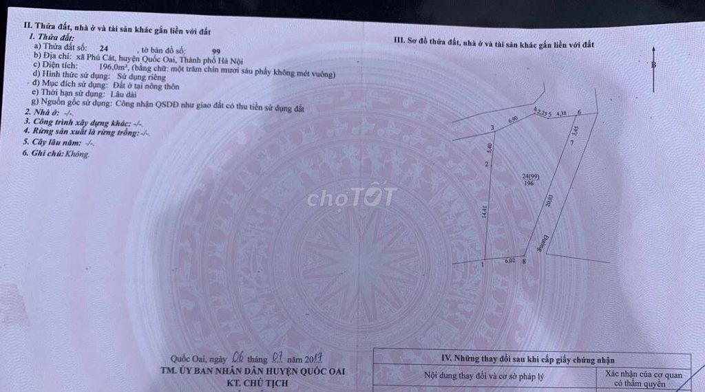 Cần bán lô đất tại Phú Sơn, Xã Phú Cát, Quốc Oai, Hà Nội 11431415