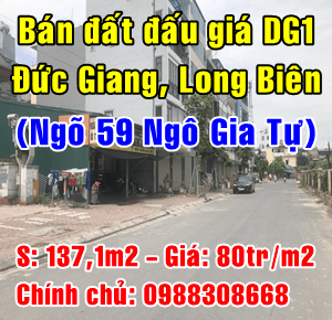 Bán đất đấu giá DG1 Đức Giang(Ngõ 59 Ngô Gia Tự) Quận Long Biên 11435102