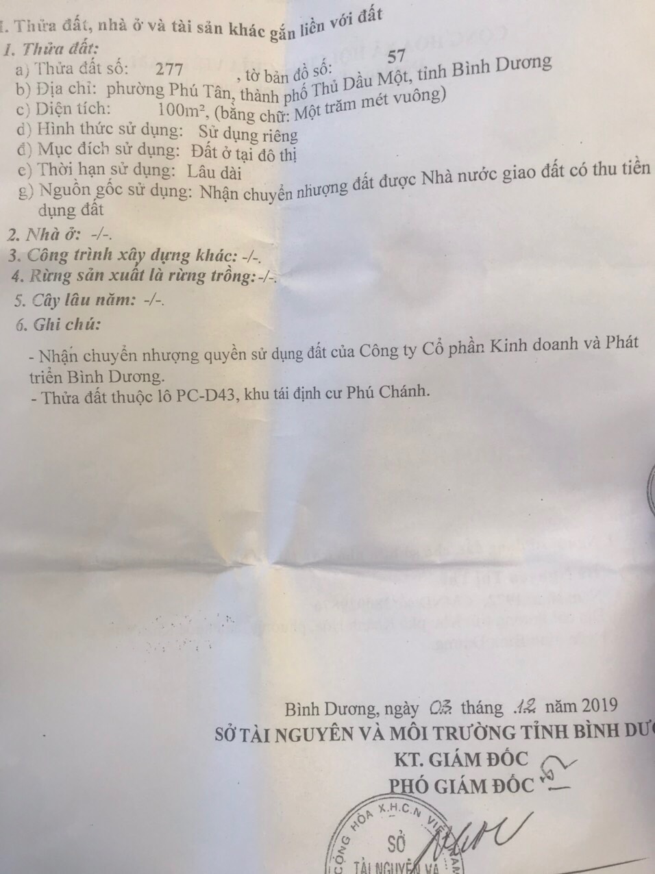 BÁN ĐẤT TÁI ĐỊNH CƯ PHÚ CHÁNH, PHƯỜNG PHÚ TÂN, THỦ DẦU MỘT, BÌNH DƯƠNG 11447600