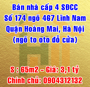 
Chính chủ bán nhà số 174 ngõ 467 Lĩnh Nam, Quận Hoàng Mai, Hà Nội 11457914
