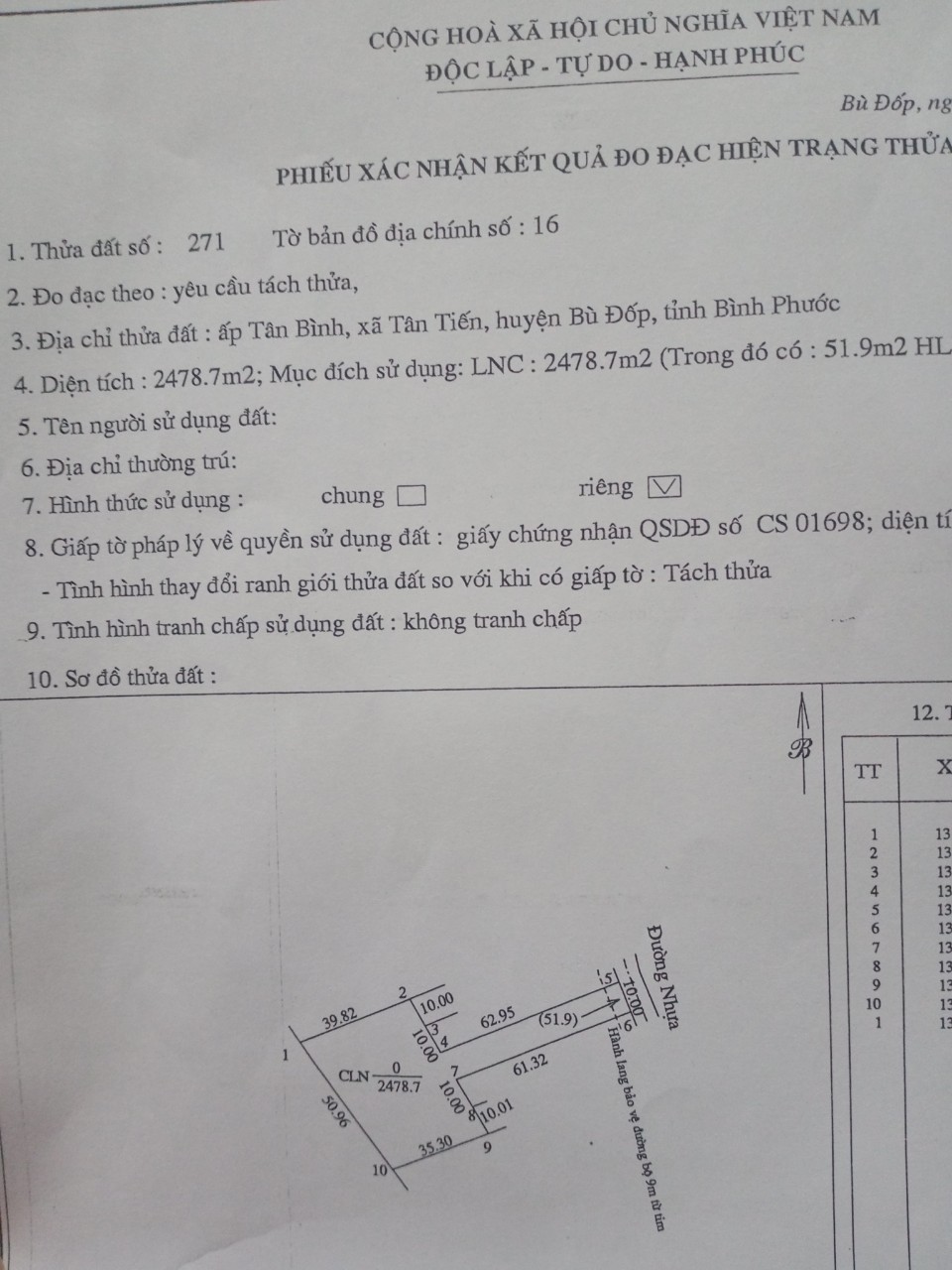 BÁN GẤP LÔ ĐẤT MẶT TIỀN ĐƯỜNG NHỰA 10 M ẤP TÂN BÌNH, TÂN TIẾN, BÙ ĐỐP, BÌNH PHƯỚC 11458632