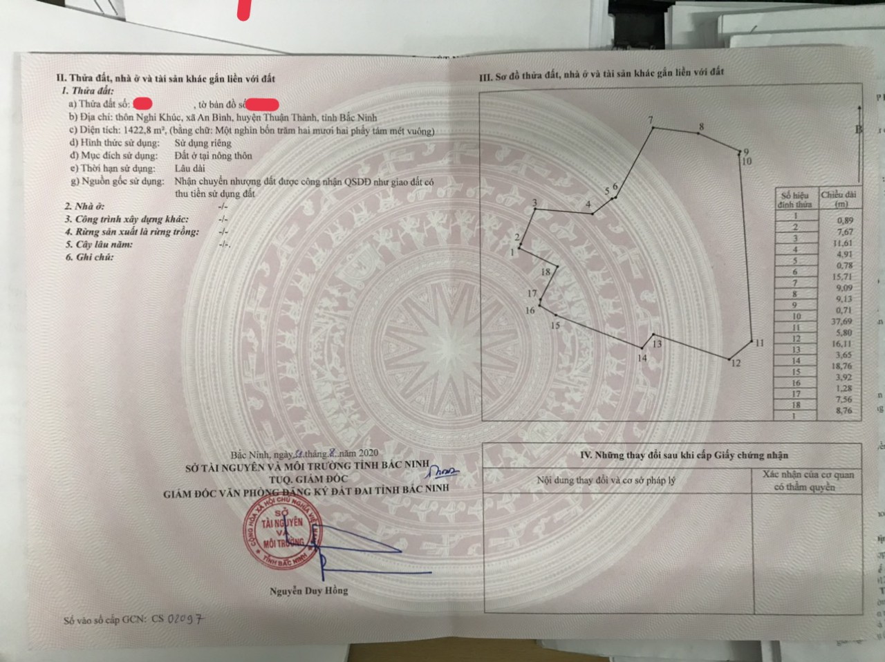 ĐẤT FULL THỔ CƯ 1.422.8M TẠI AN BÌNH - THUẬN THÀNH - BẮC NINH. 11466816