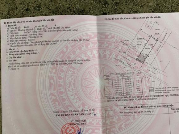 Chính chủ cần bán 9 lô đất Phường Thạnh Lộc, Quận 12, TP Hồ Chí Minh 11469576