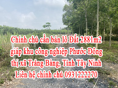 Chính chủ cần bán lô Đất giáp khu công nghiệp Phước Đông 11488491