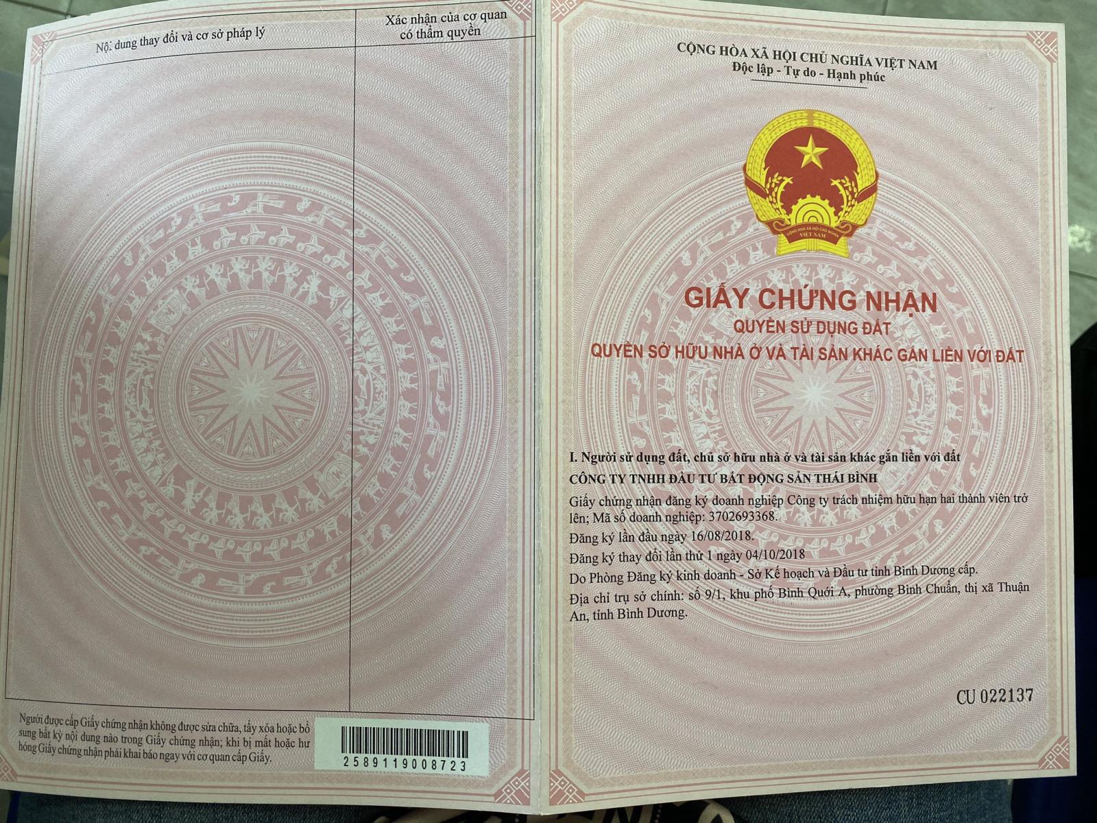 CHÍNH CHỦ CẦN BÁN ĐẤT PHƯỜNG TÂN PHƯỚC KHÁNH, THỊ XÃ TÂN UYÊN, TỈNH BÌNH DƯƠNG 11488794