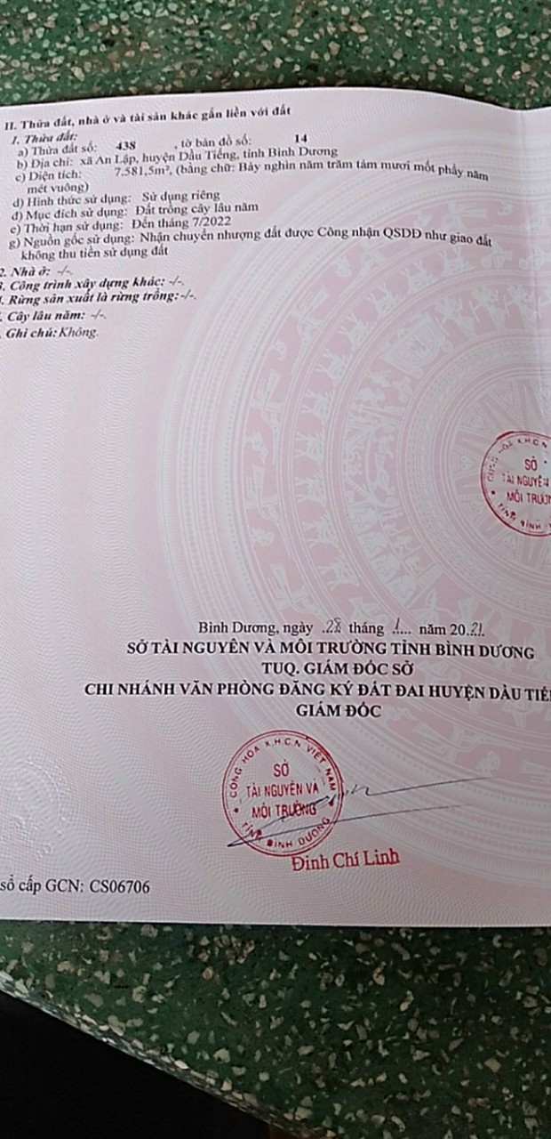 BÁN GẤP LÔ ĐẤT XÃ AN LẬP, HUYỆN DẦU TIẾNG, TỈNH BÌNH DƯƠNG 11489619