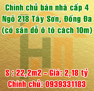 Chính chủ bán nhà cấp 4 ngõ 218 phố Tây Sơn, quận Đống Đa 11509059