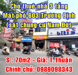 
Chính chủ cho thuê nhà mặt phố 603 Trương Định, Quận Hoàng Mai 11521833