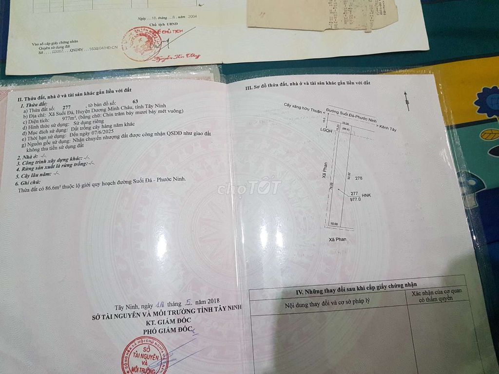 Chính chủ cần bán 920m2 đất Xã Phan - Huyện Dương Minh Châu - Tây Ninh 11538475