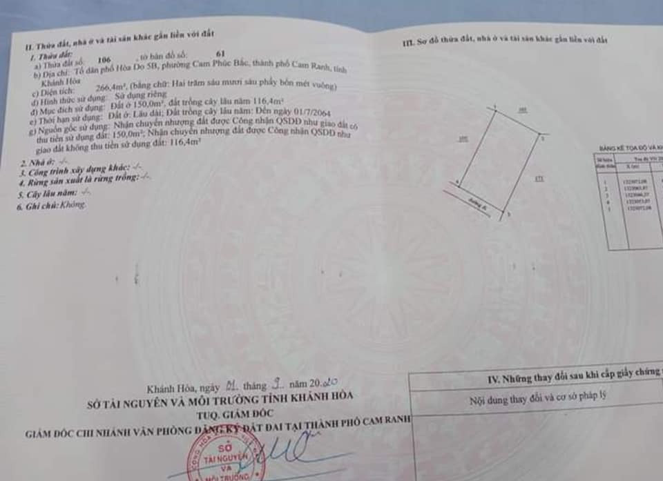 CẦN BÁN LÔ ĐẤT ĐẸP CÓ SẴN NHÀ SAU LƯNG PHÒNG KHÁM ĐA KHOA PHƯỜNG CAM PHÚC BẮC, TP NHA TRANG 11547344