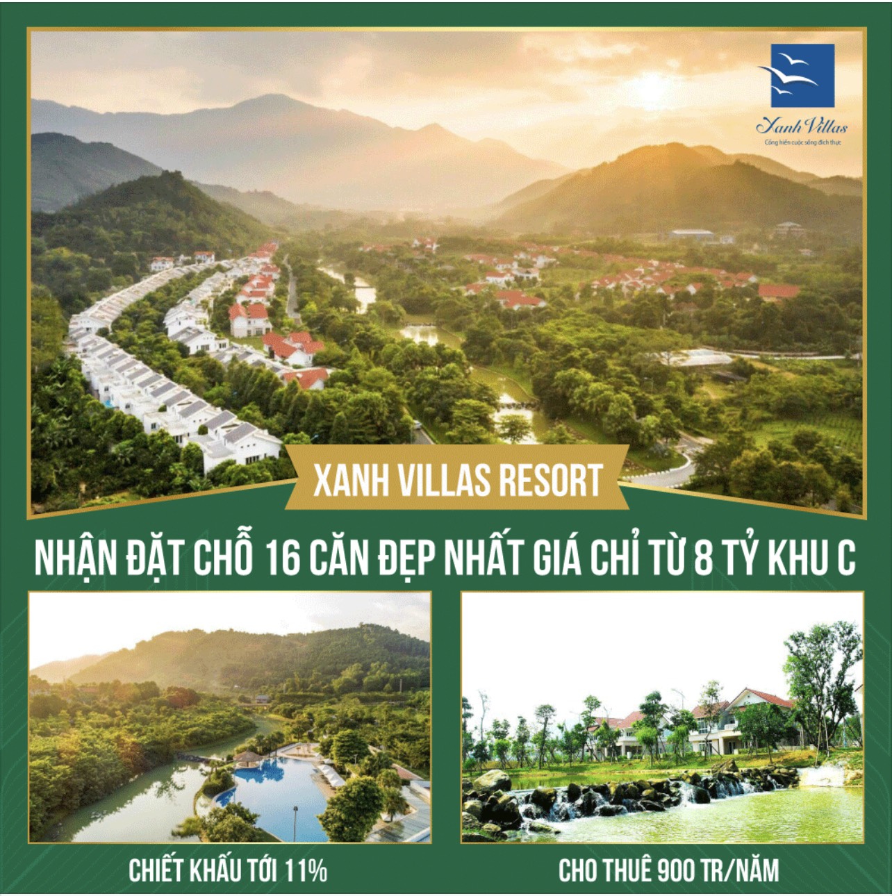 HOT - SIÊU PHẨM BIỆT THỰ XANH - NHẬN ĐẶT CHỖ 16 CĂN ĐẸP NHẤT GIÁ CHỈ TỪ 8 TỶ KHU C - XANH VILLAS - 11551603