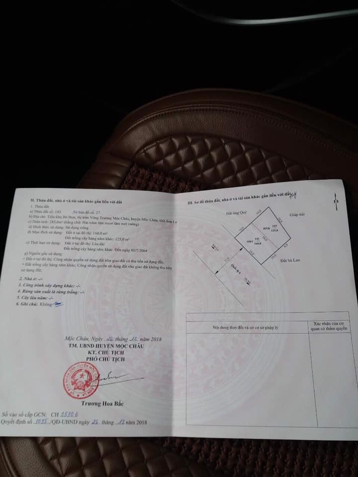 CHÍNH CHỦ CẦN BÁN ĐẤT THỔ CƯ TẠI TIỂU KHU BÓ BUN, THỊ TRẤN NÔNG TRƯỜNG MỘC CHÂU, SƠN LA, SĐT 11552825