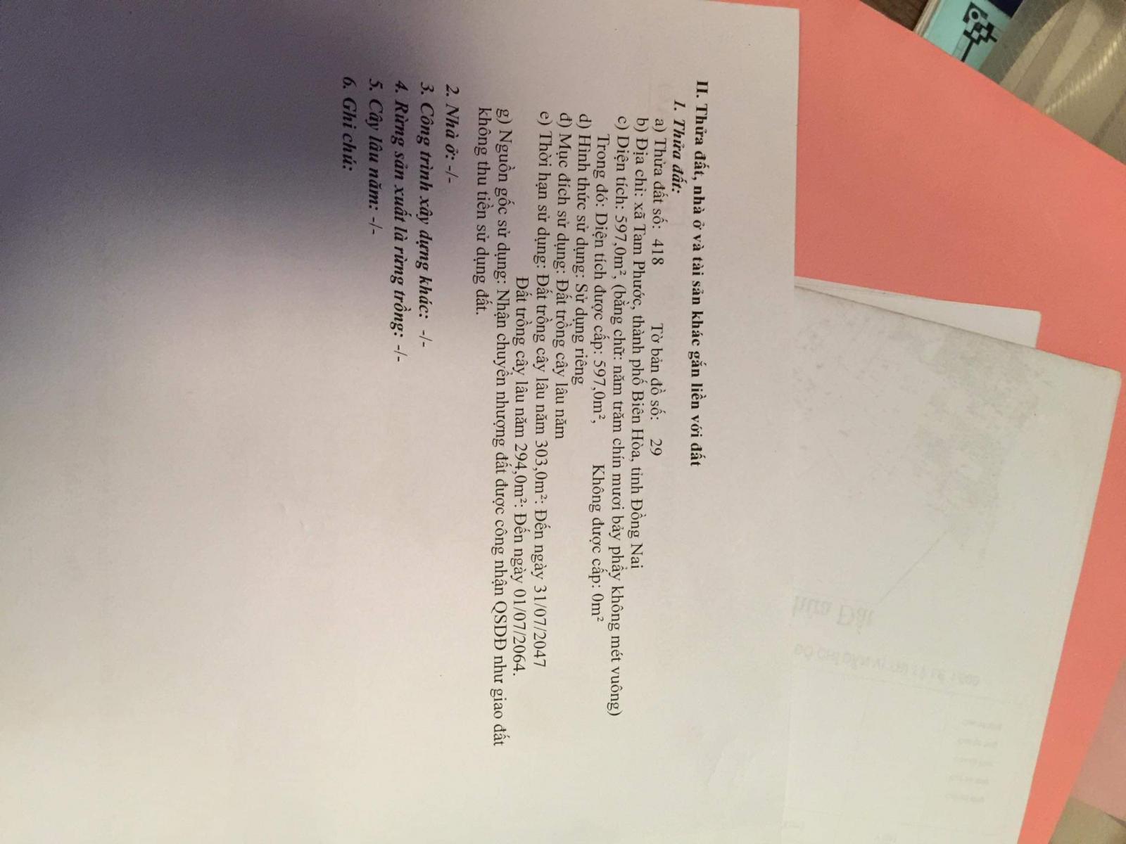 CHÍNH CHỦ CẦN BÁN GẤP LÔ ĐẤT XÃ TAM PHƯỚC, TP BIÊN HÒA, ĐỒNG NAI 11557803