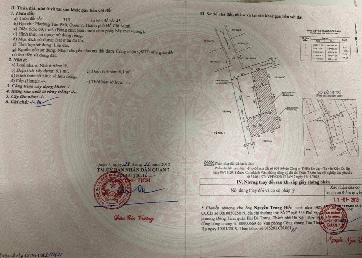 CHÍNH CHỦ BÁN LÔ ĐẤT THỔ CƯ 70M2 – HXH 6M, SỐ 944/5 ĐƯỜNG HUỲNH TẤN PHÁT, P. TÂN PHÚ, QUẬN 7 11561994