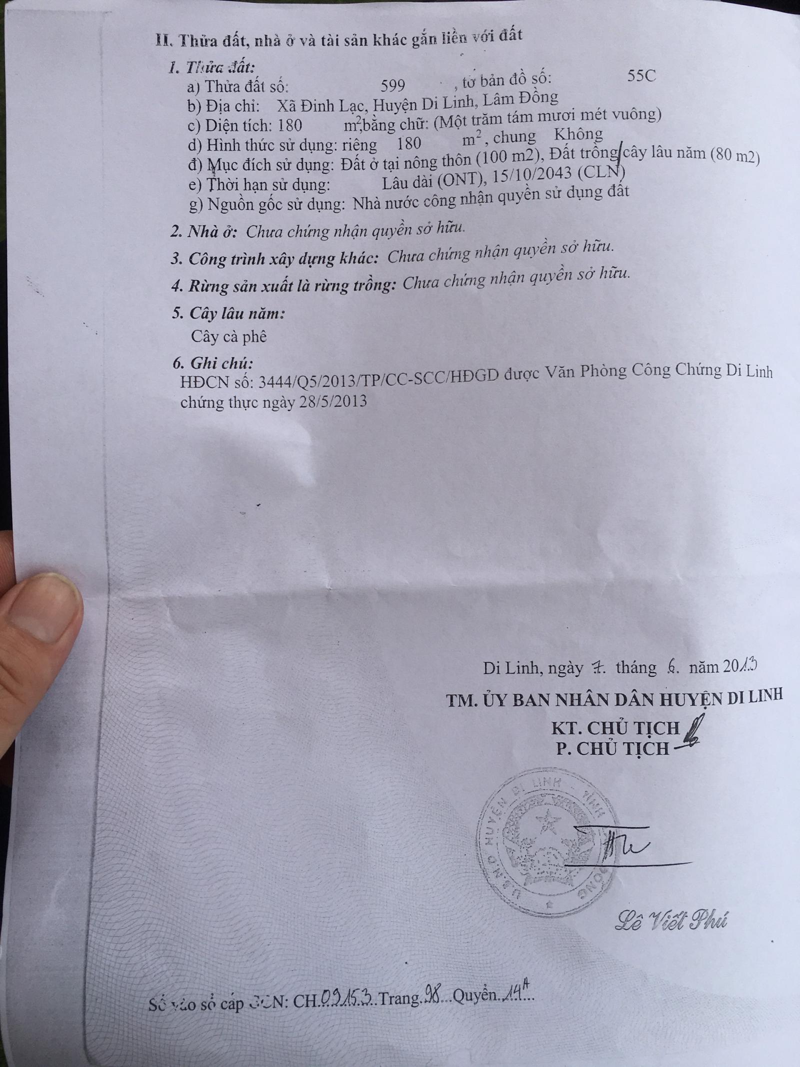 CHÍNH CHỦ CẦN BÁN LÔ ĐẤT CÓ SẴN NHÀ MẶT TIỀN QL20 – ĐINH LẠC – DI LINH. LIÊN HỆ: 0973.464.964 11603192