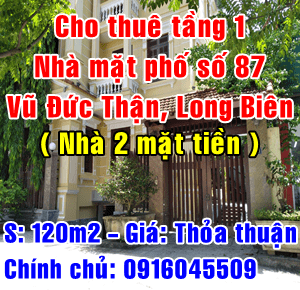 Cho thuê nhà mặt phố số 87 Vũ Đức Thận, Phường Việt Hưng, Quận Long Biên 11740679