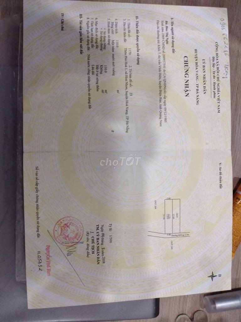 Đất chính chủ thôn Phú Hòa 1, Hòa Nhơn, Hòa Vang 11753002