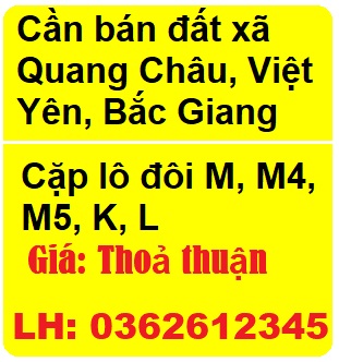 Cần bán đất xã Quang Châu, Việt Yên, Bắc Giang, 0362612345
 12193559