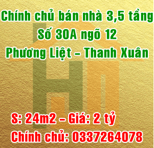 Chính chủ bán nhà số 30A ngõ 12 Phố Phương Liệt, Quận Thanh Xuân 12205335
