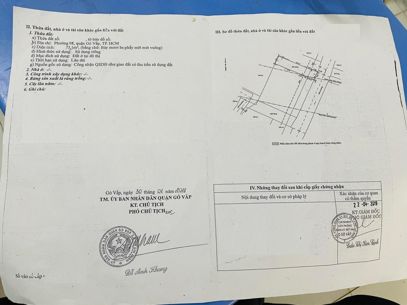 Bán Đất 80M2 Hẻm 6m.. Phường 8. Gò Vấp 12225387