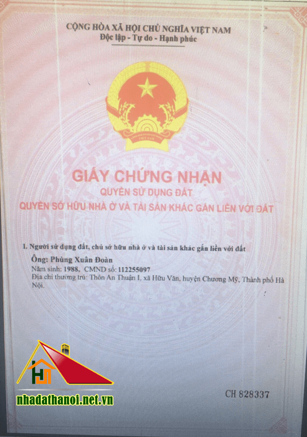 Chính chủ bán nhà đất thổ cư tại Thôn An Thuận 2, Xã Hữu Văn, Chương Mỹ, Hà Nội 12251565