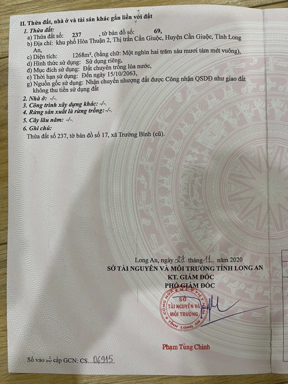 Chính Chủ Cần Bán Lô Đất Khu Phố Hòa Thuận 2 , Thị Trấn Cần Giuộc , Huyện Cần Giuộc , Tỉnh Long An 12270629