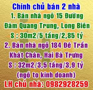 Chính chủ bán nhà ngõ 15 đường Đàm Quang Trung, Quận Long Biên, Hà Nội 12271021