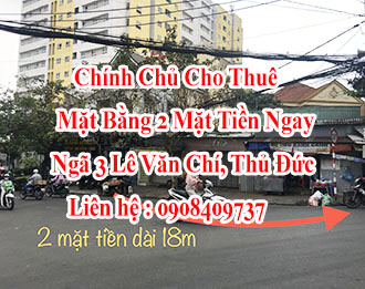 Chính Chủ Cho Thuê Mặt Bằng 2 Mặt Tiền Ngay Ngã 3 Lê Văn Chí Thủ Đức 12327536