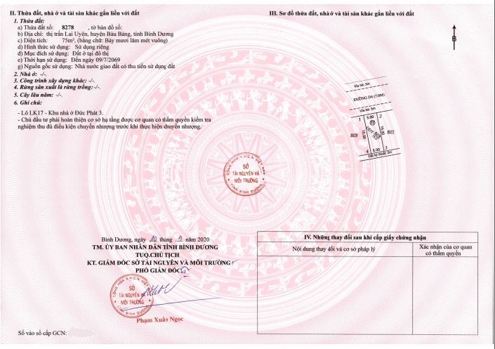 75m2 thổ cư sổ hồng sẵn ngay trung tâm hành chính huyện Bàu Bàng tỉnh Bình Dương. 12335790