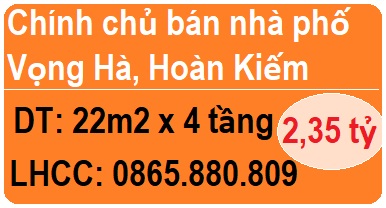 Chính chủ bán nhà phố Vọng Hà, Hoàn Kiếm, 2,35tỷ, 0865880809
 12476801