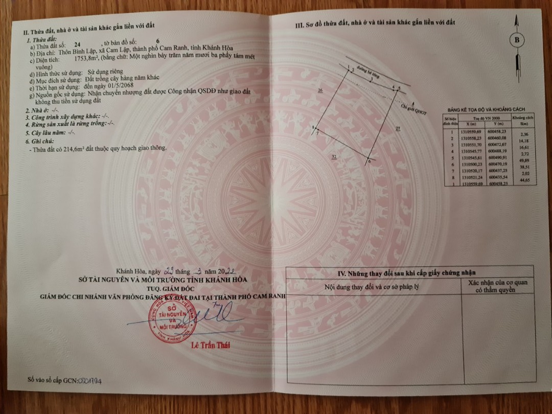 Chính chủ bán đất Bình Lập, Cam Ranh. 12485378