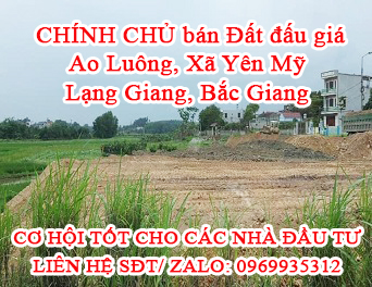 CHÍNH CHỦ bán Đất đấu giá Ao Luông, Xã Yên Mỹ, Lạng Giang, Bắc Giang – CƠ HỘI TỐT CHO CÁC NHÀ ĐẦU 12505814