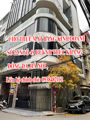 Chính chủ cho thuê mặt bằng kinh doanh số 22 ngõ 49 Huỳnh Thúc Kháng, Đống Đa, Hà Nội 12517522