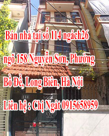 Chính chủ bán nhà tại số 114 ngách  26 ngõ 158 Nguyễn Sơn, Phường Bồ Đề, Long Biên, Hà Nội. 12530946