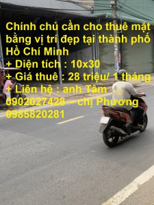 Chính chủ cần cho thuê mặt bằng vị trí đẹp tại thành phố Hồ Chí Minh 12565814