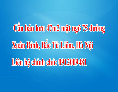 Chính chủ cần bán hơn 47m2 mặt ngõ 75 đường Xuân Đỉnh, Bắc Từ Liêm, Hà Nội 12566463