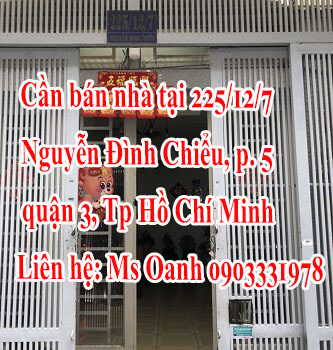 Bán nhà tại 225/12/7  Nguyễn Đình Chiểu, p. 5, quận 3, Tp Hồ Chí Minh 12590627