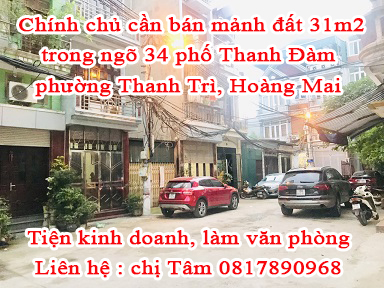 Chính chủ cần bán mảnh đất trong ngõ 34 phố Thanh Đàm, phường Thanh Trì, Hoàng Mai. 12622330