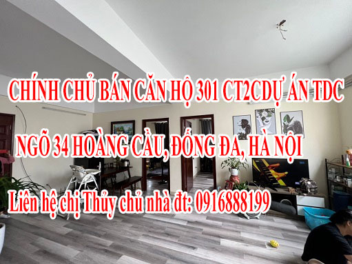 Cần bán căn hộ 301 CT2C Dự án TDC ngõ 34 Hoàng Cầu, Đống Đa, Hà Nội 12692949