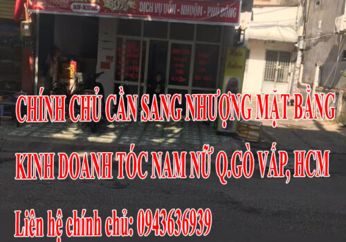 Chính Chủ Cần Sang Nhượng Mặt Bằng Kinh Doanh Tóc Nam Nữ Q.Gò Vấp, Hcm 12701702