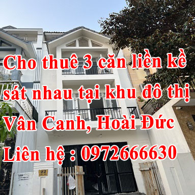 Cho thuê 3 căn liền kề sát nhau tại khu đô thị Vân Canh 12706332