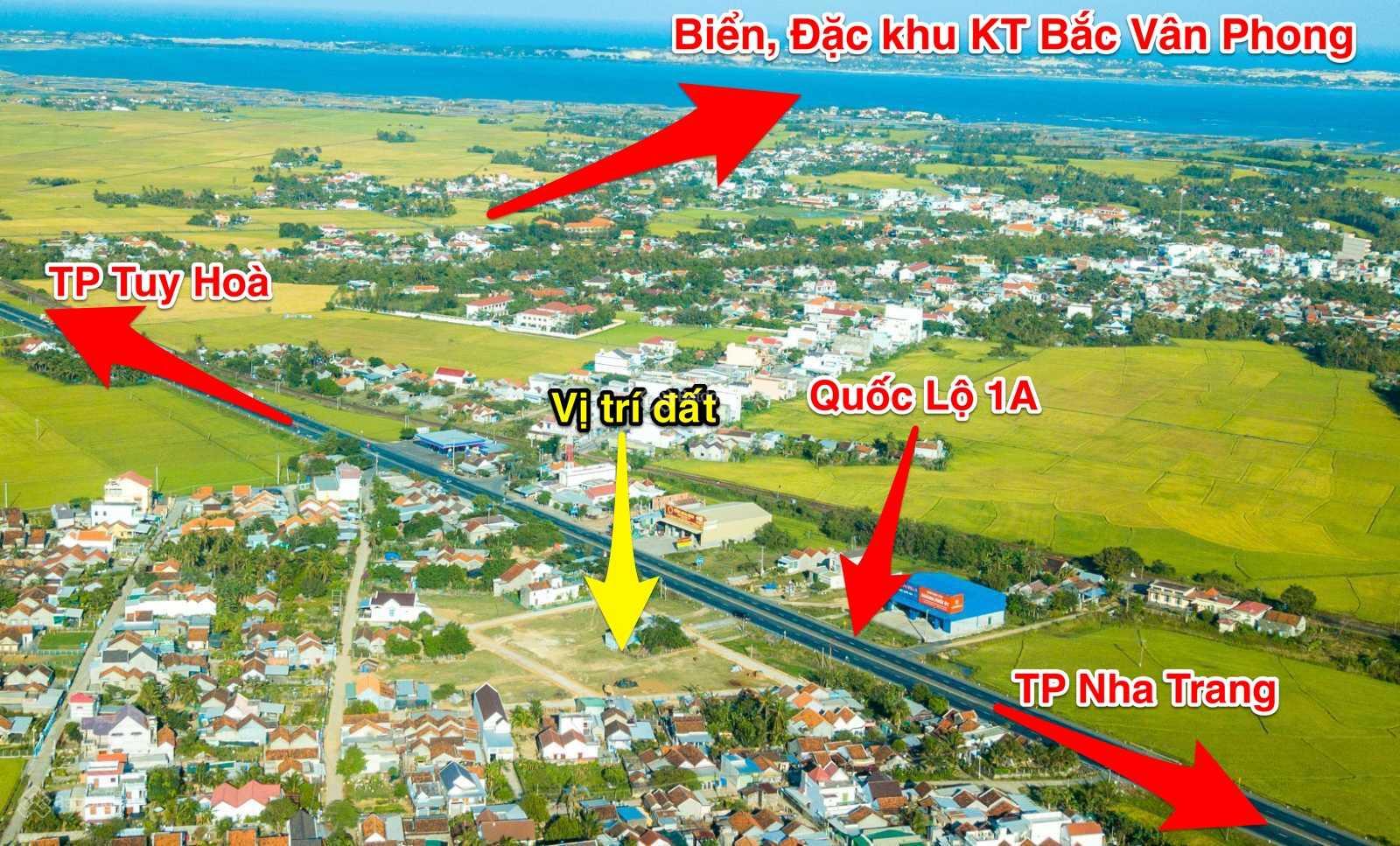 Bán 150m2 đất sổ đỏ, ngay QL1A, gần khu KT Bắc Vân Phong, đường lớn 8m, giá đầu tư 1.6 tỷ/nền 12748342